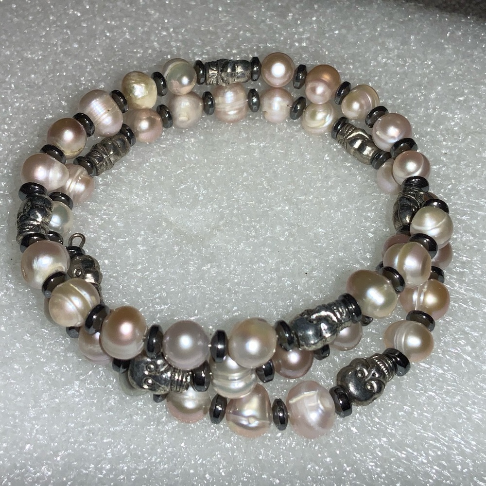 COILED WRAP AROUND PEARL BRACELET